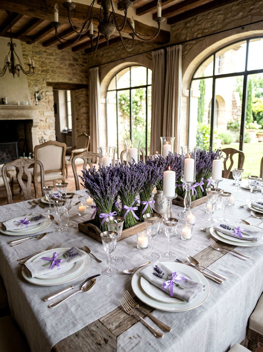 Lavender Theme Table - 25 Spring Seasonal Table Ideas