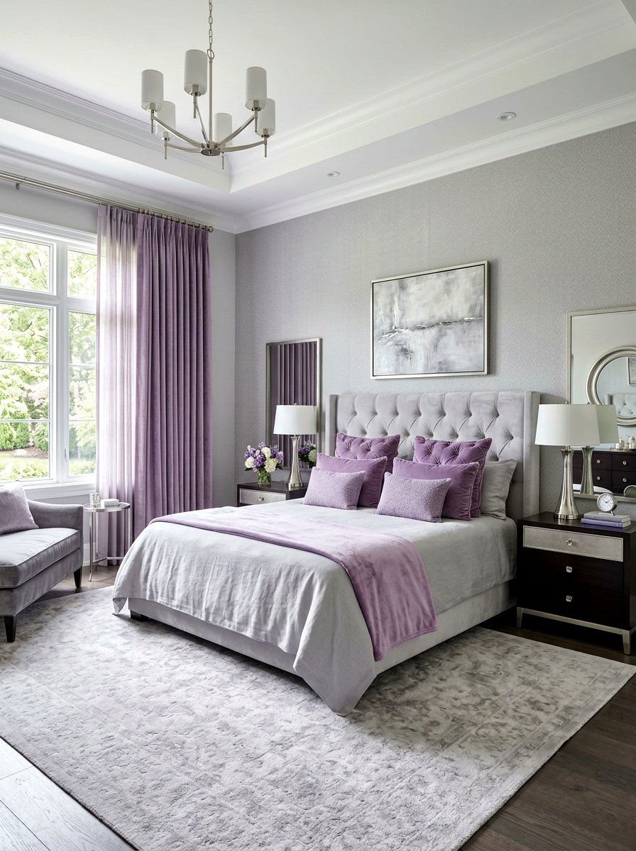 Lavender Velvet Pillow - 25 Spring Bed Styling Ideas