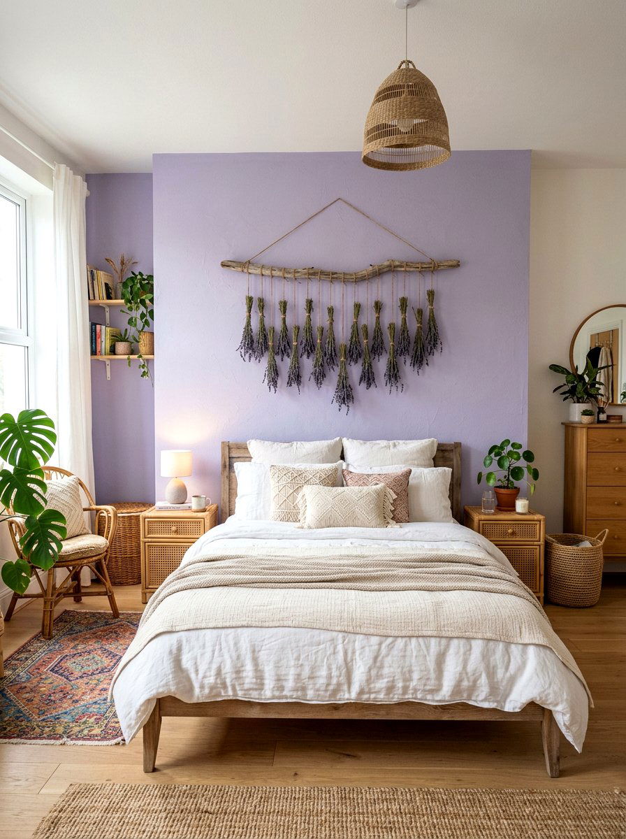 Lavender Wall Hanging - 25 Spring Dried Lavender Decor Ideas