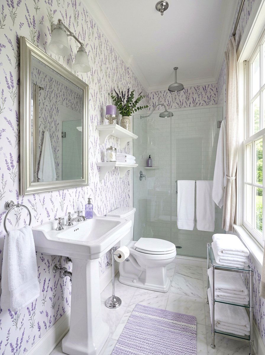 Lavender Wallpaper Bathroom - 25 Spring Wallpaper Ideas