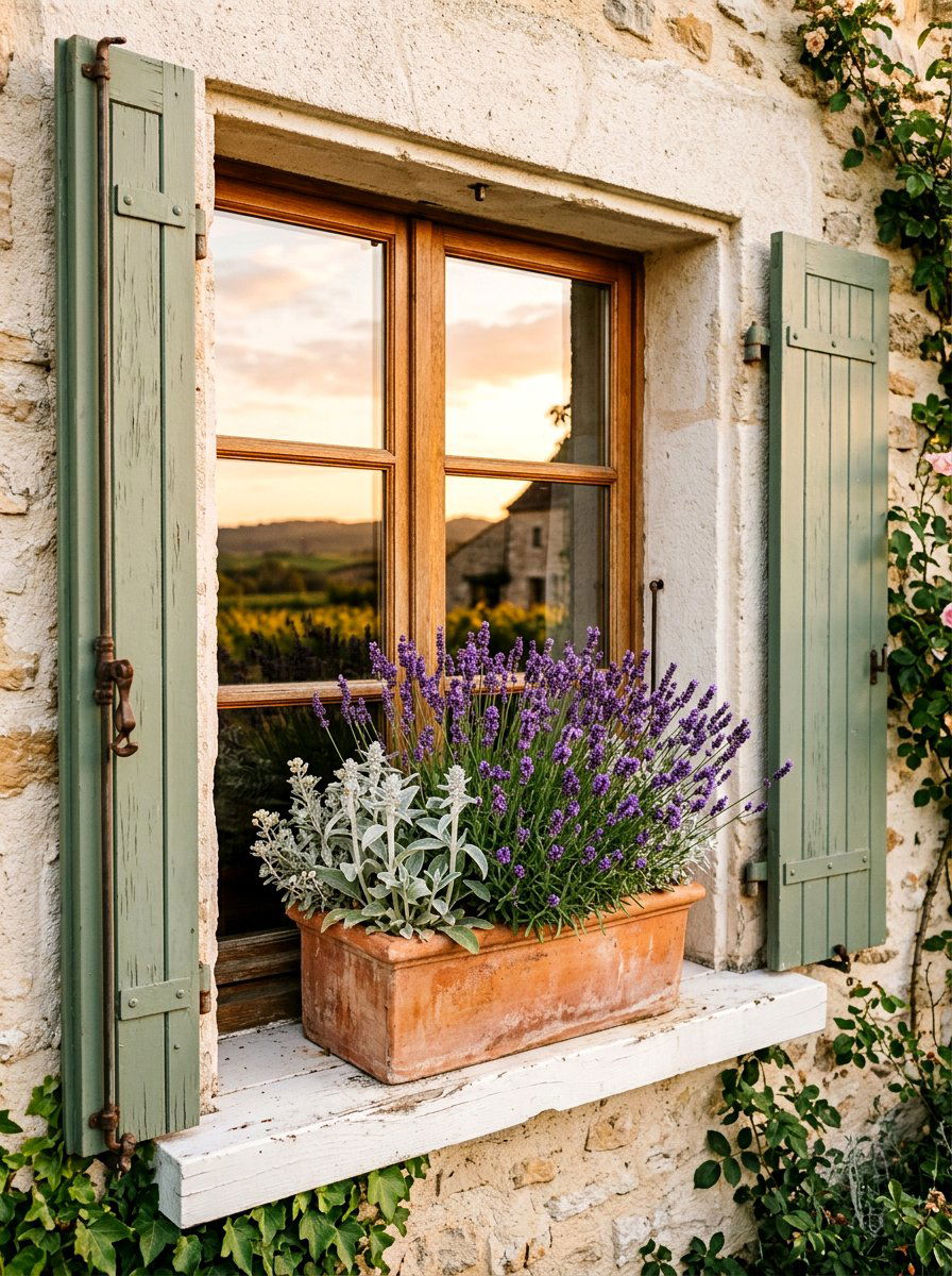 Lavender Window Box - 25 Spring Window Box Ideas