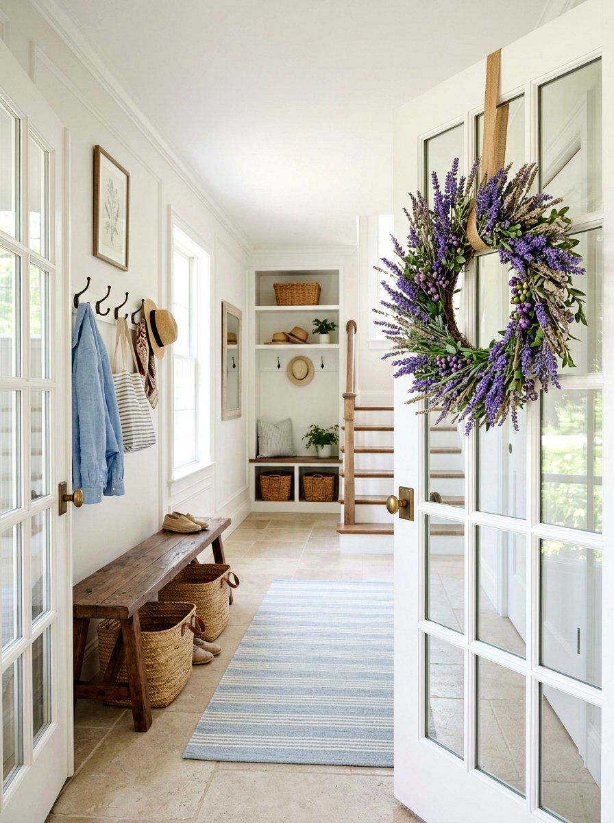 Lavender Wreath - 25 Spring French Door Decor Ideas