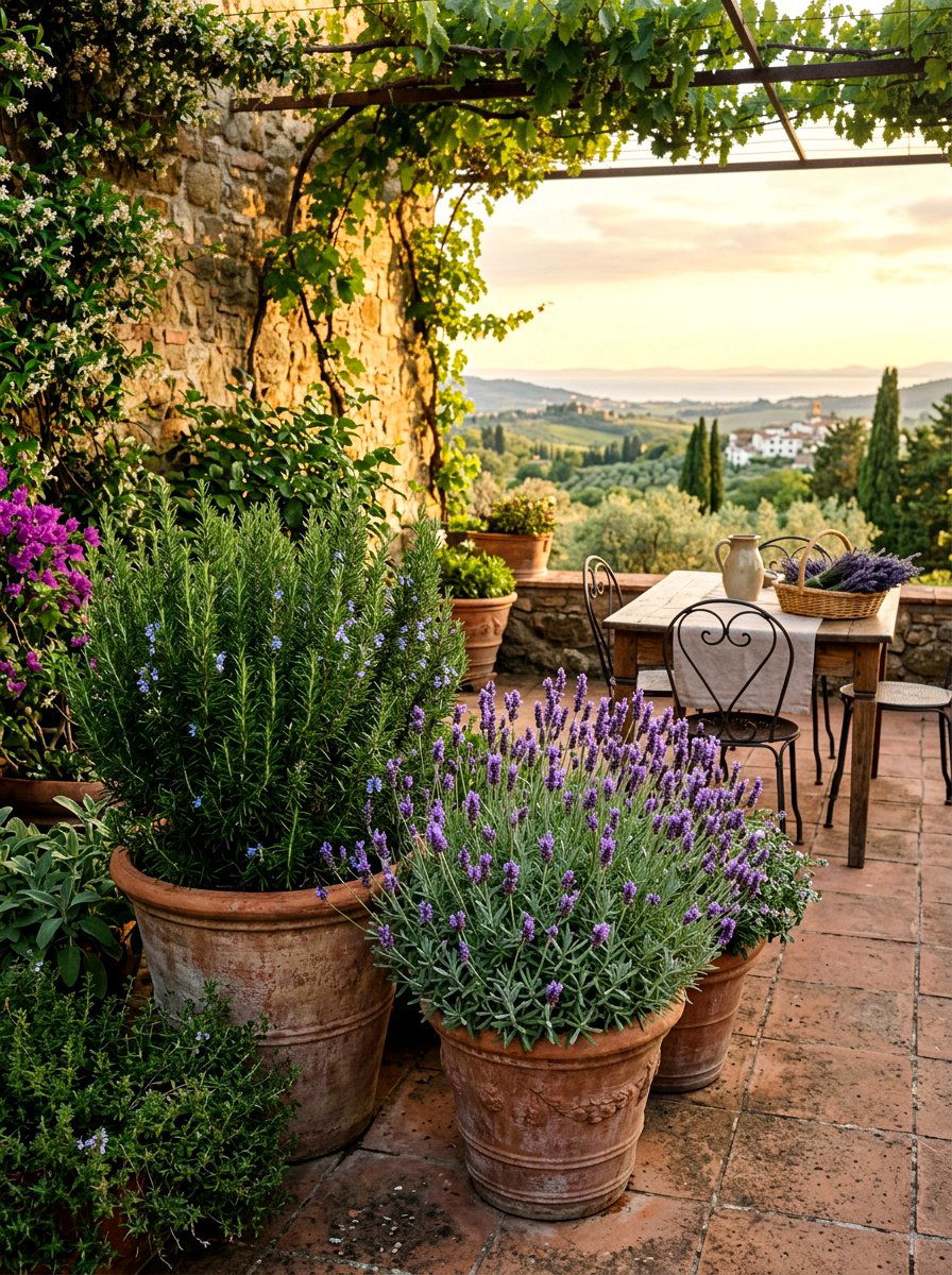 Lavender and Rosemary - 25 Spring Potted Plant Ideas