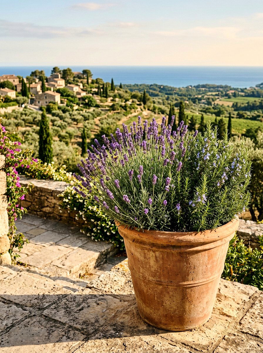 Lavender and Rosemary Pot - 25 Spring Flower Pot Ideas