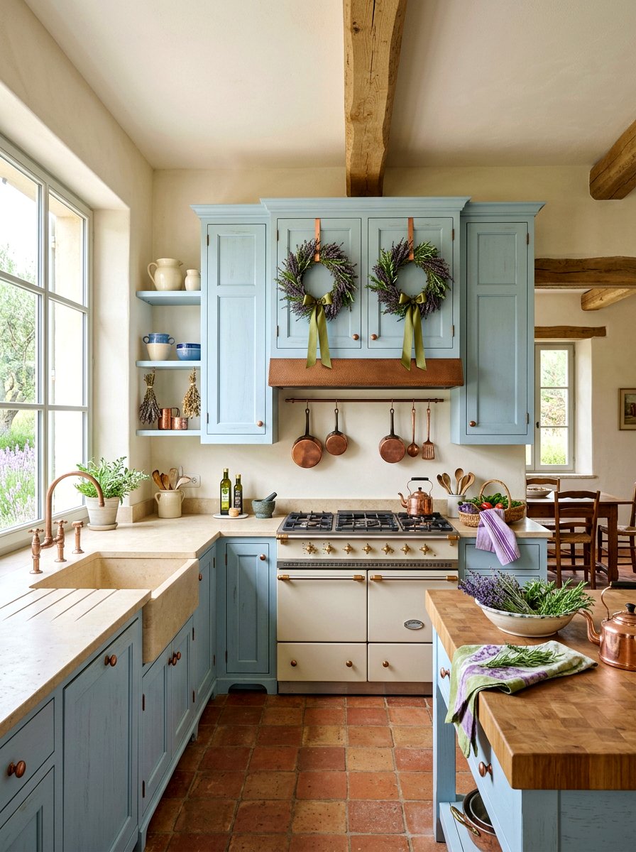 Lavender and Rosemary Wreath - 25 Spring Cabinet Wreath Ideas