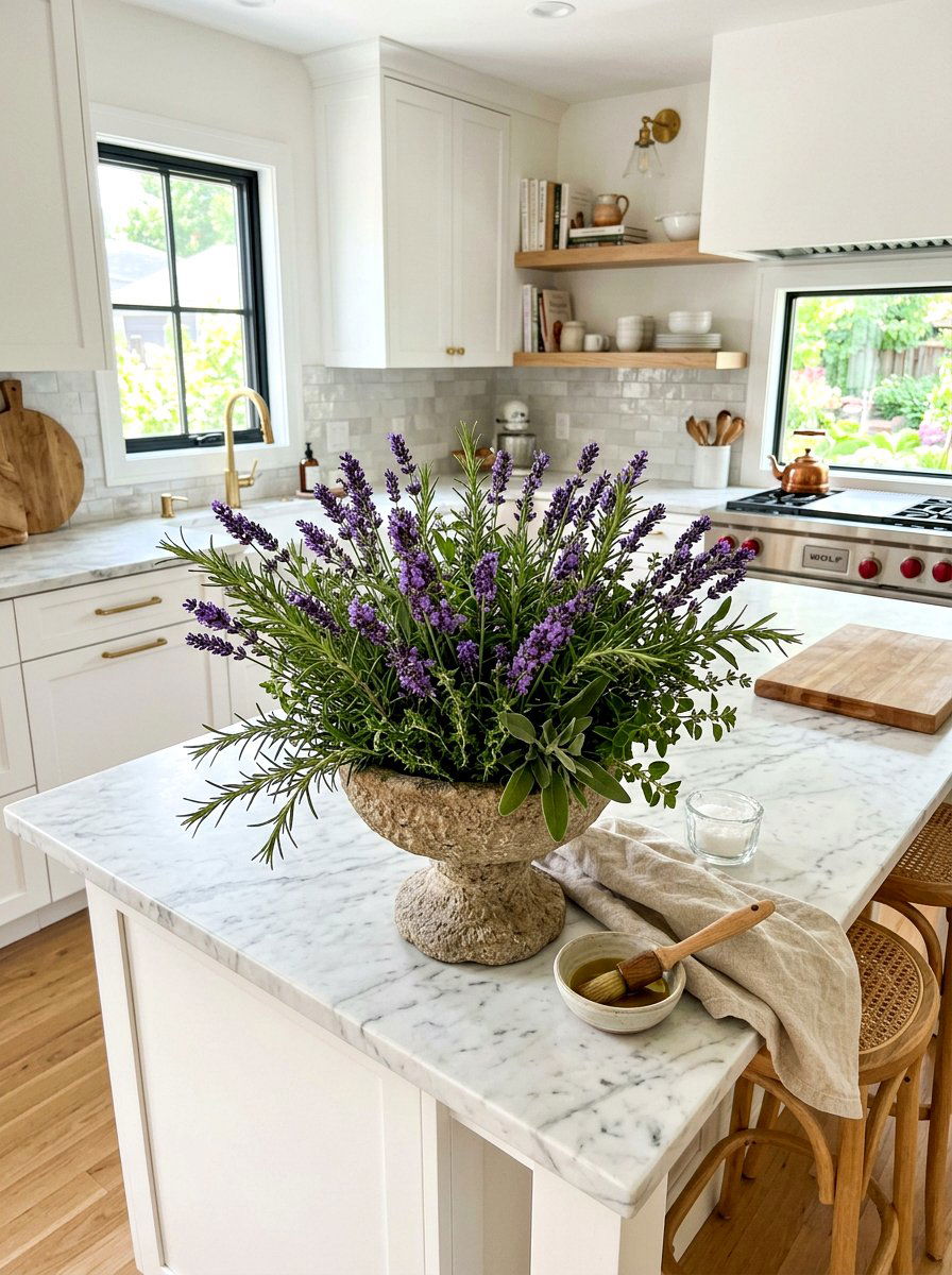 Lavender and herb arrangement - 25 Spring Compote Bowl Ideas