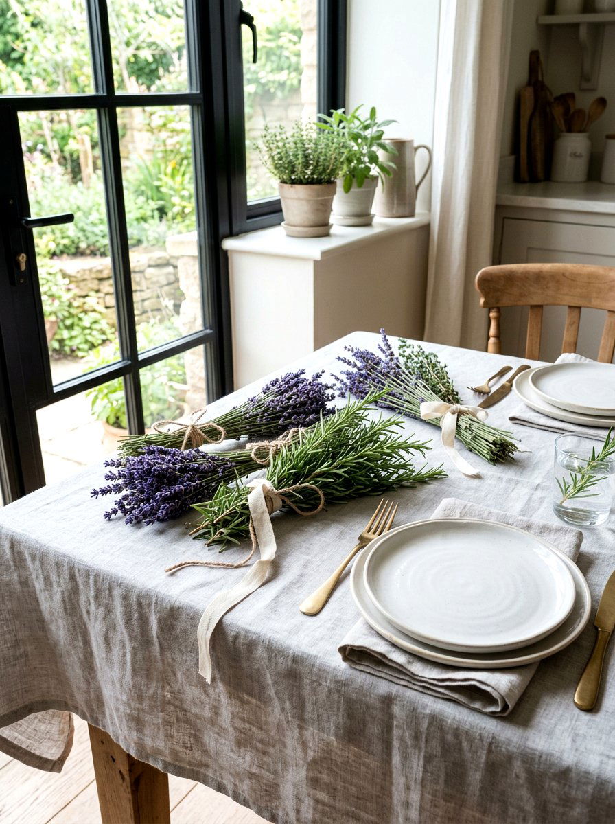 Lavender and herb bundles - 25 Spring Rehearsal Dinner Decor Ideas