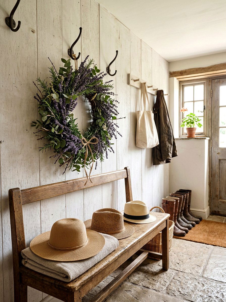 Lavender and rosemary wreath - 25 Spring Lavender Wreath Ideas