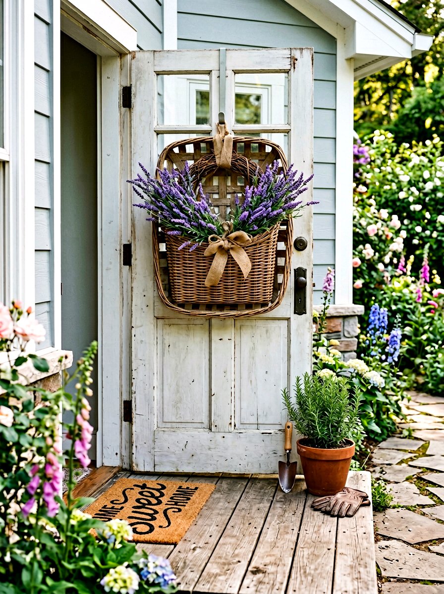Lavender basket wreath - 25 Spring Lavender Wreath Ideas