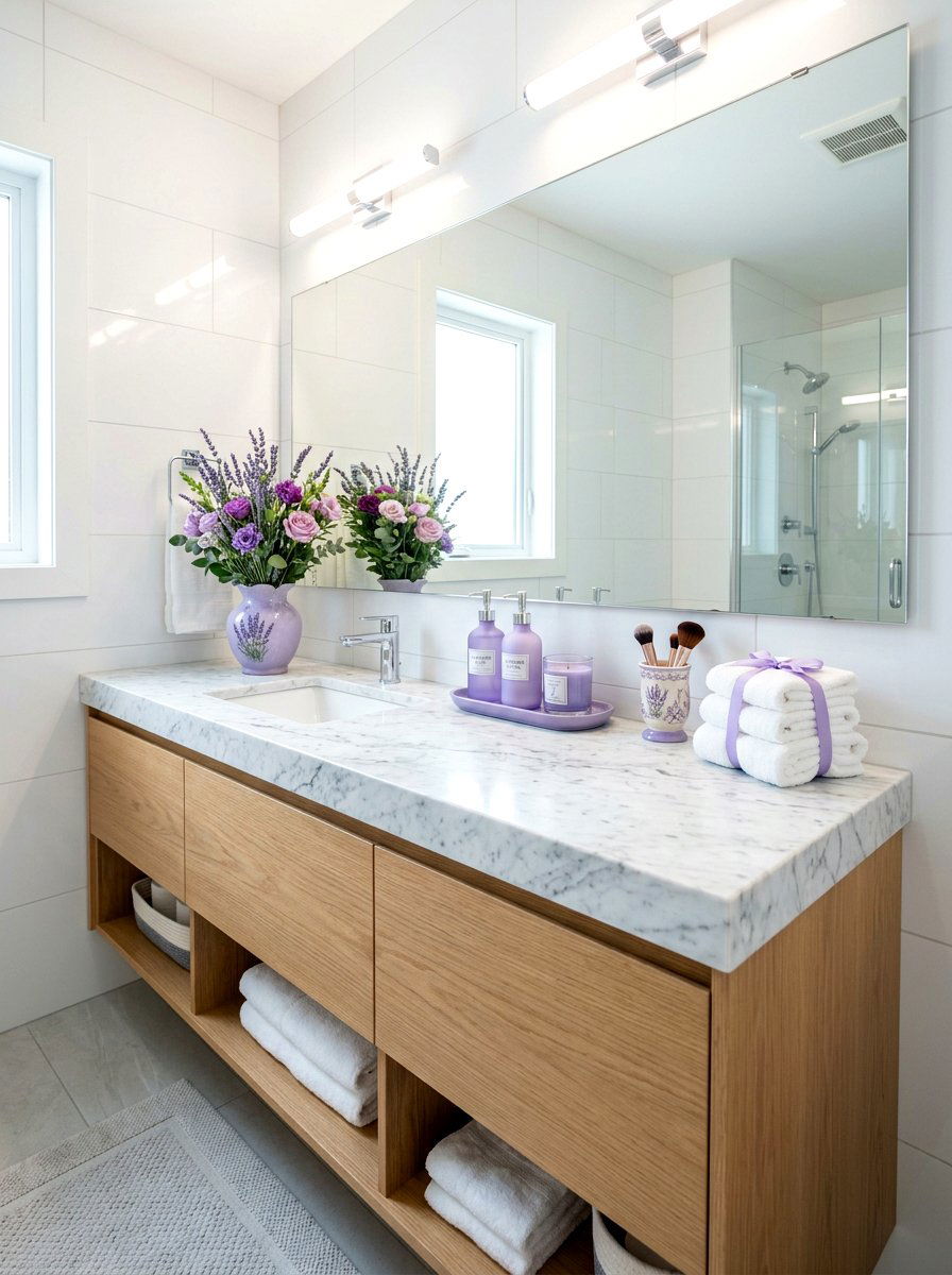 Lavender bathroom vanity accessories - 25 Spring Lavender Decor Ideas