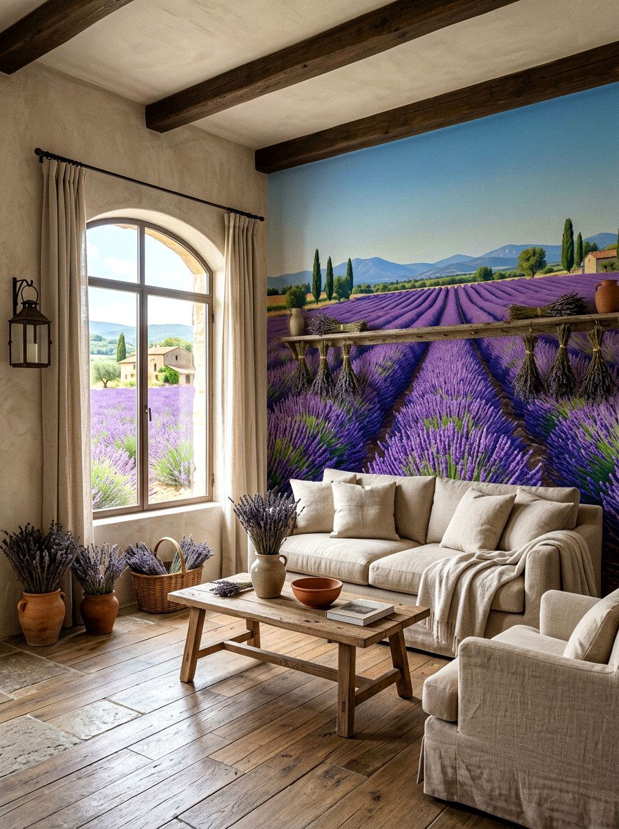 Lavender field backdrop - 25 Spring First Birthday Decor Ideas