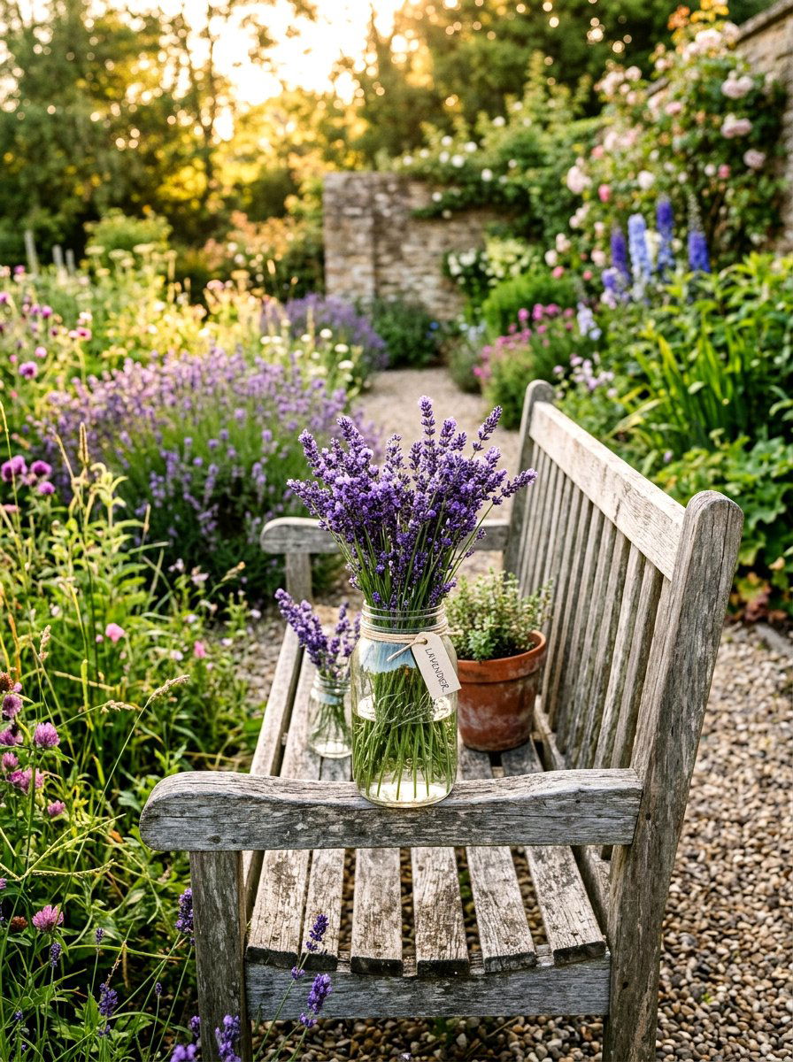 Lavender filled mason jar vase - 25 Spring Mason Jar Vase Ideas
