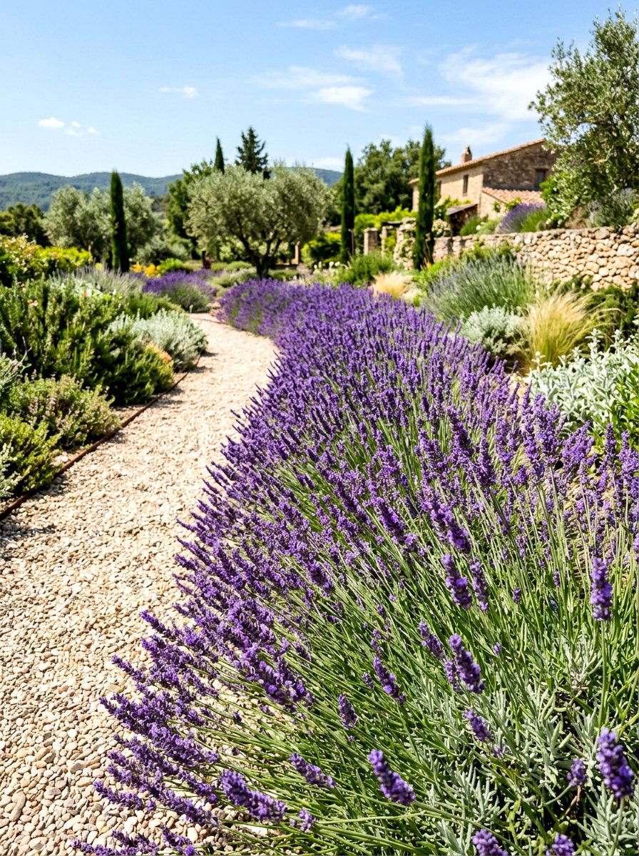 Lavender flower border