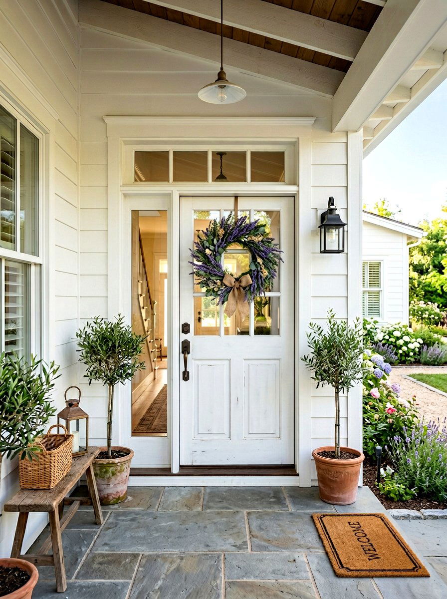 Lavender front door wreath - 25 Spring Lavender Decor Ideas