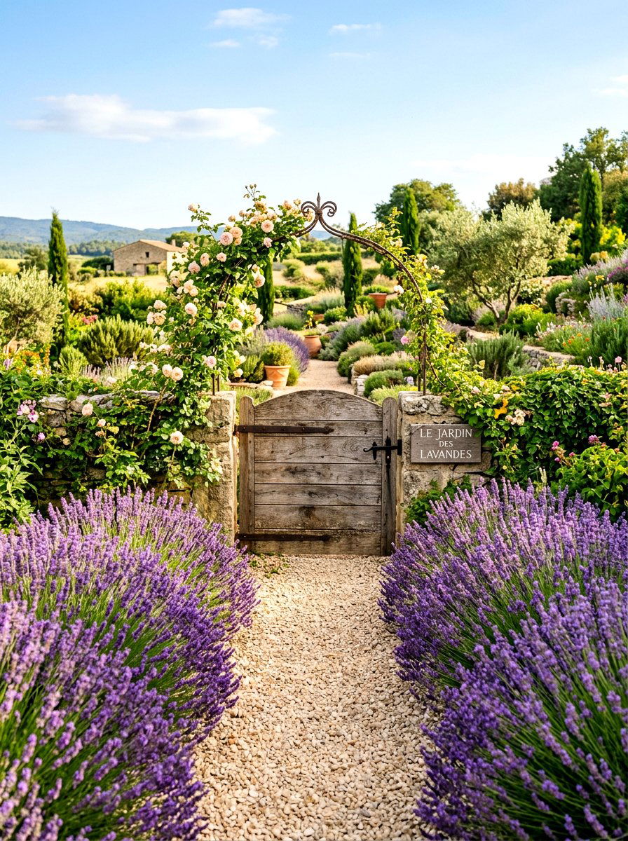 Lavender garden gate - 25 Spring Garden Gate Decor Ideas