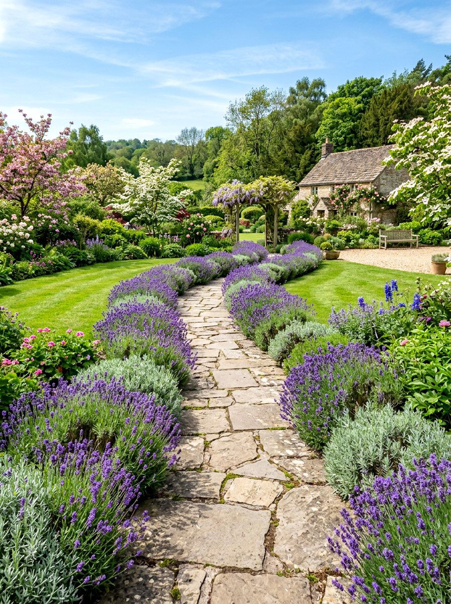 Lavender garden path landscaping - 25 Spring Lavender Decor Ideas