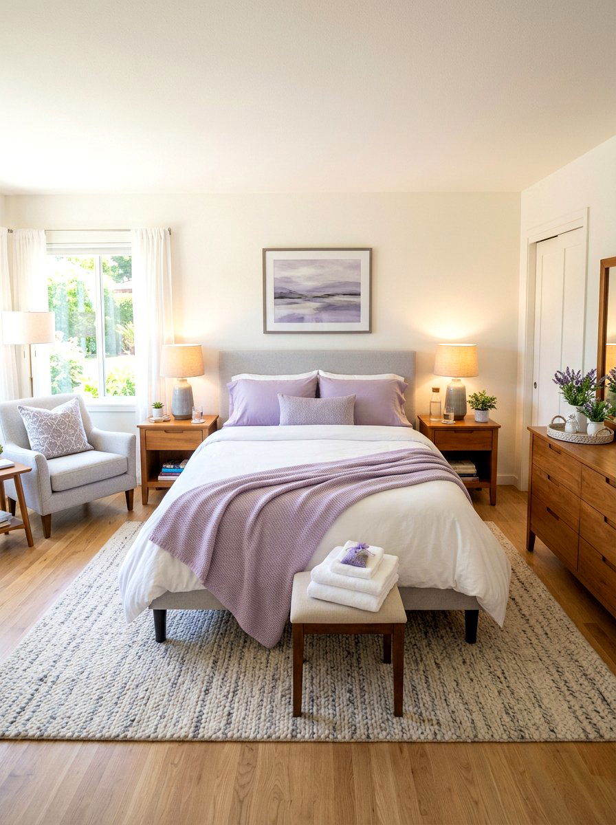 Lavender guest room bedding - 25 Spring Lavender Decor Ideas