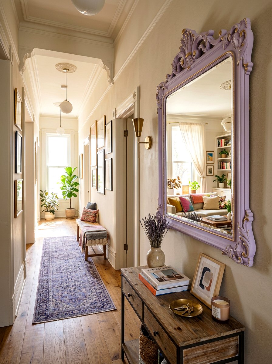 Lavender hallway mirror frame - 25 Spring Lavender Decor Ideas