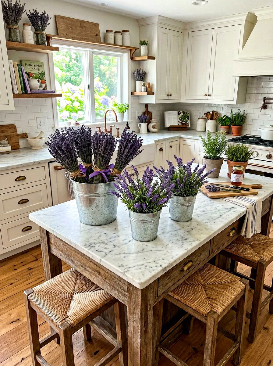 Lavender kitchen decor - 25 Spring Faux Flower Arrangement Ideas