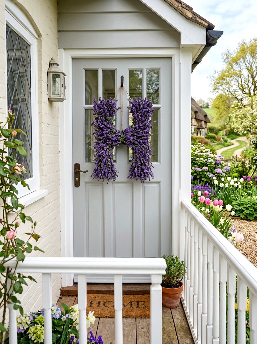 Lavender letter wreath - 25 Spring Letter Wreath Ideas