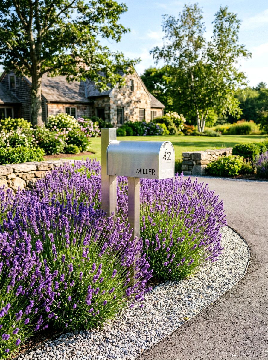 Lavender mailbox landscaping - 25 Spring Mailbox Planter Ideas