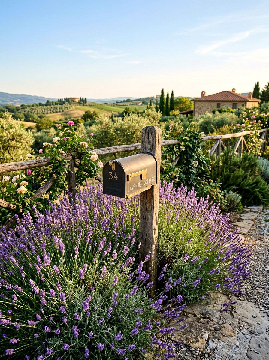 Lavender mailbox planting - 25 Spring Mailbox Decor Ideas