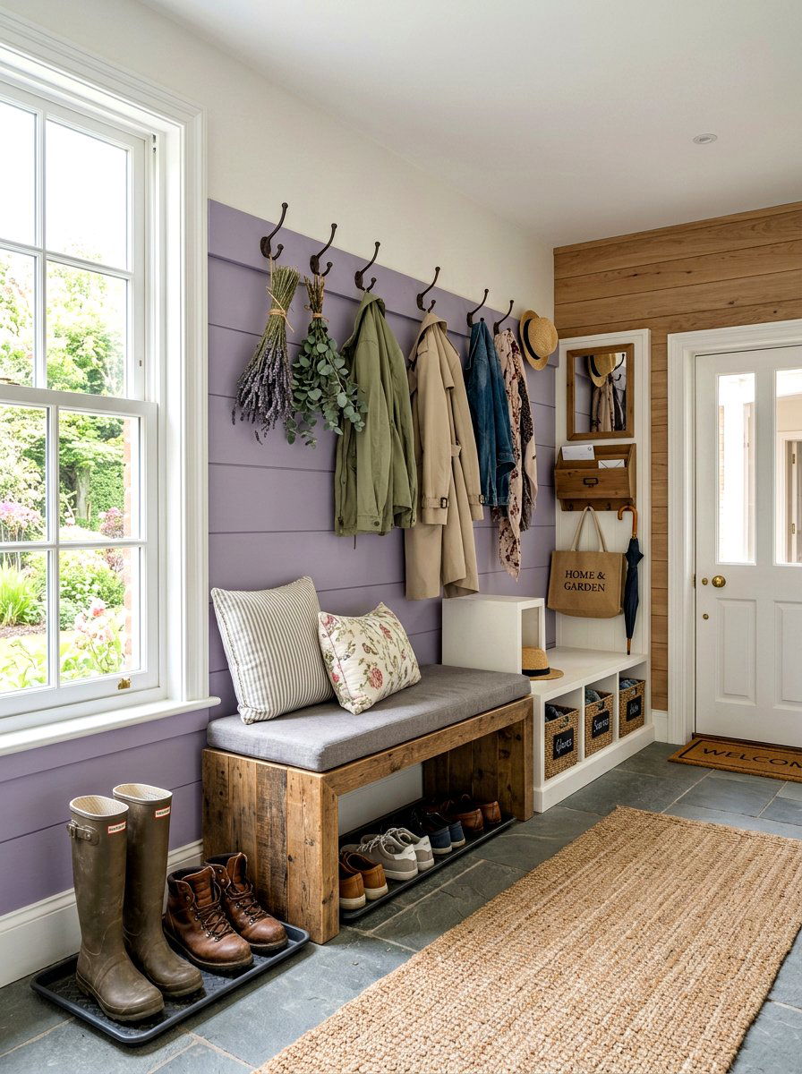 Lavender mudroom wall hooks - 25 Spring Lavender Decor Ideas
