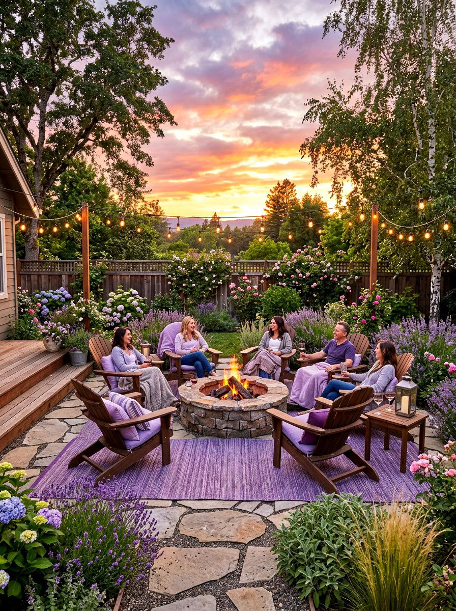 Lavender outdoor seating area - 25 Spring Lavender Decor Ideas