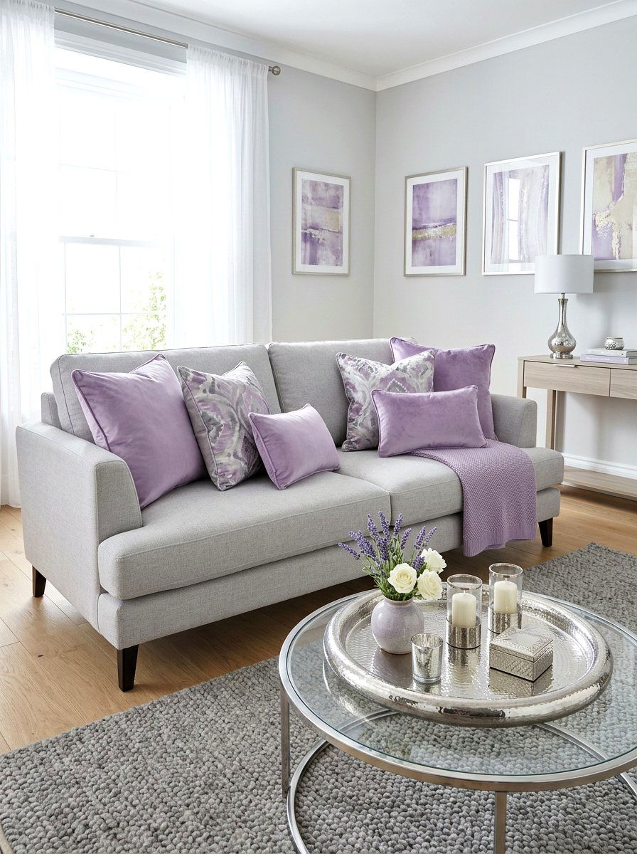 Lavender sofa accent colors - 25 Spring Sofa Styling Ideas