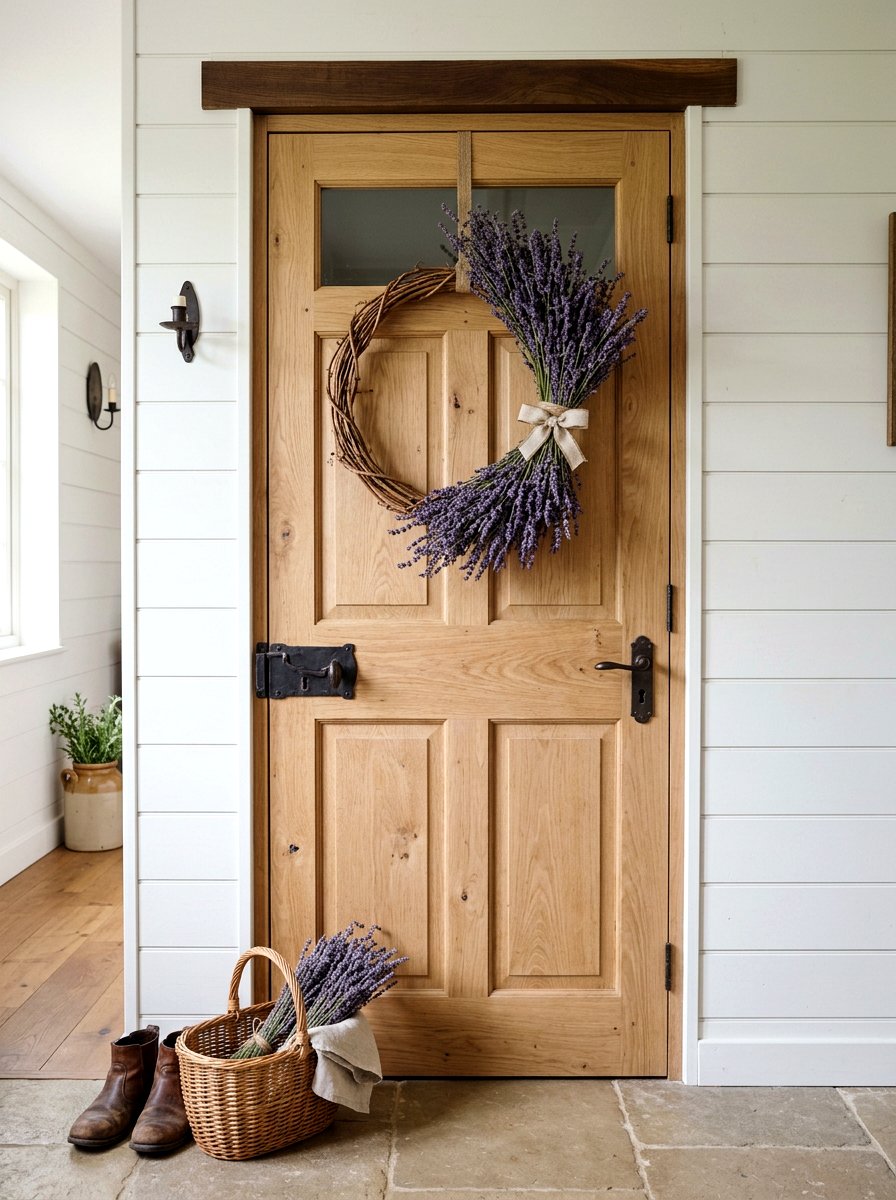 Lavender sprig half wreath - 25 Spring Half Wreath Ideas