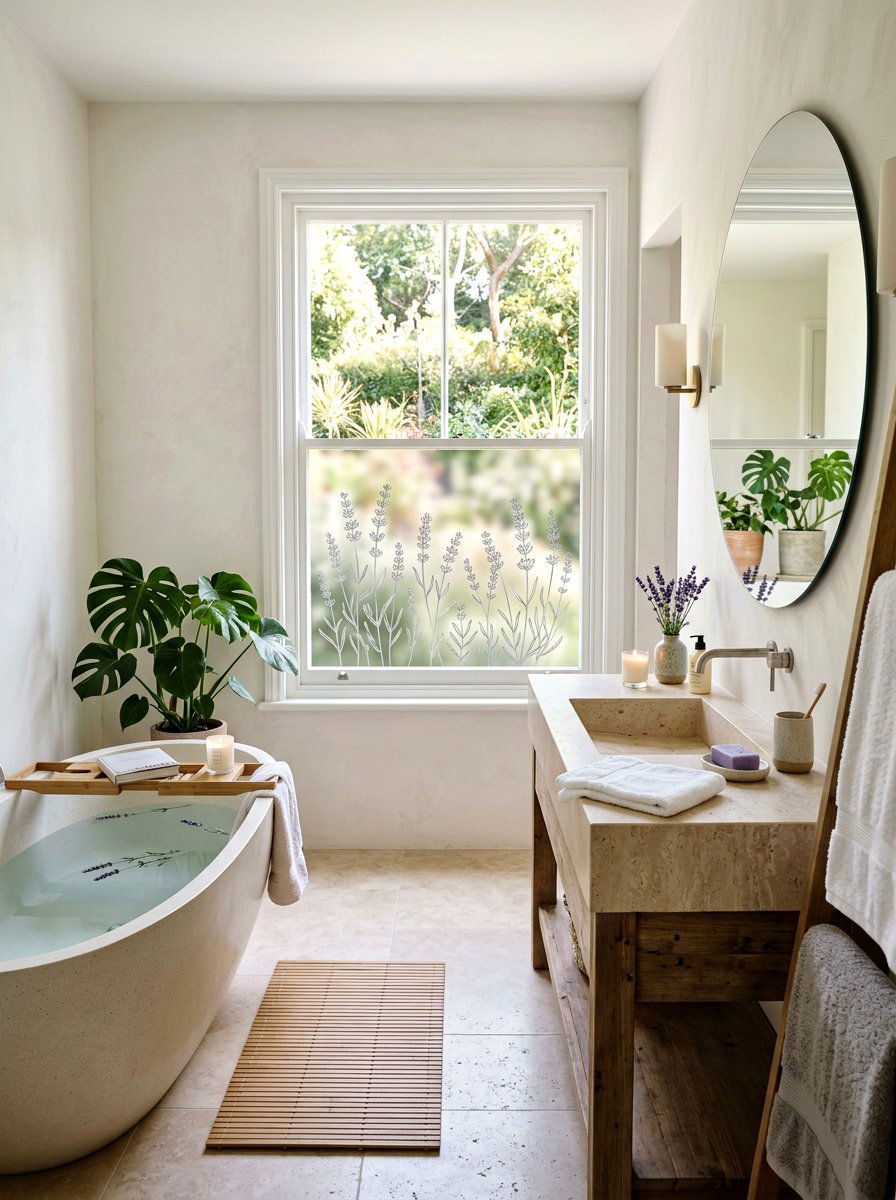 Lavender sprig window decals - 25 Spring Window Cling Ideas