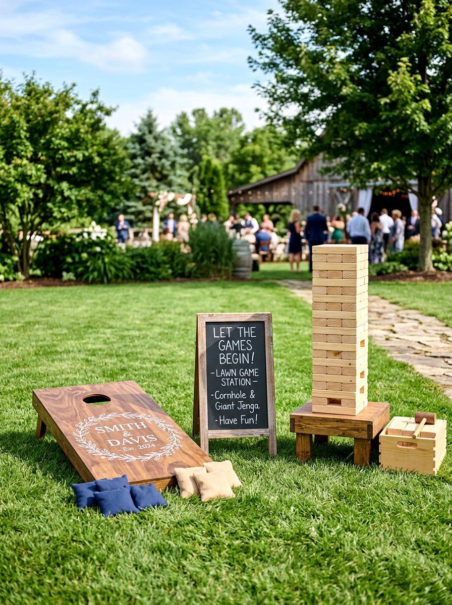 Lawn Game Station - 25 Spring Outdoor Wedding Decor Ideas