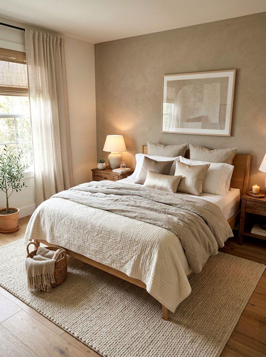 Layered Bed Textures - 25 Spring Bedroom Refresh Ideas