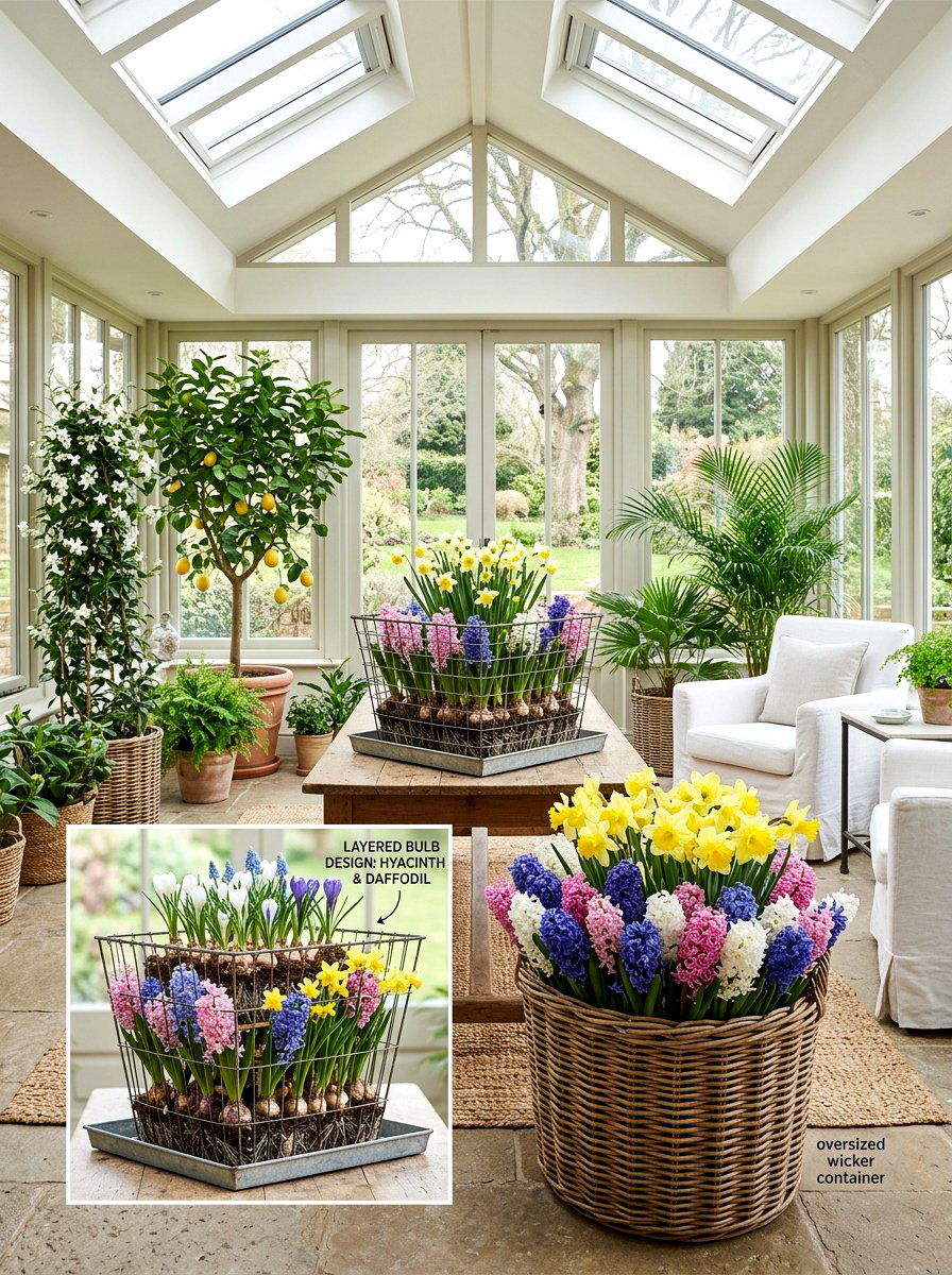 Layered Bulb Hyacinth Basket - 25 Spring Hyacinth Basket Decor Ideas