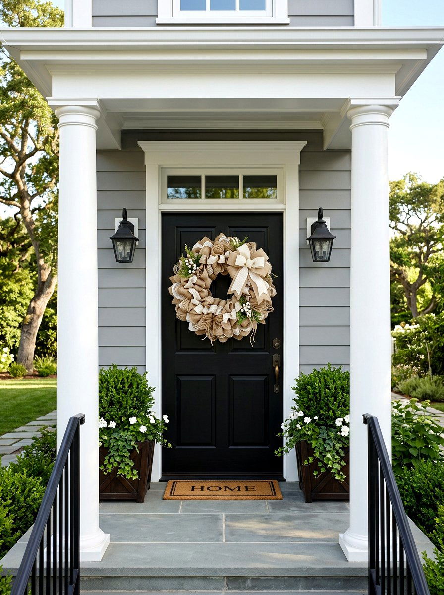 Layered Burlap Wreath - 25 Spring Burlap Wreath Ideas