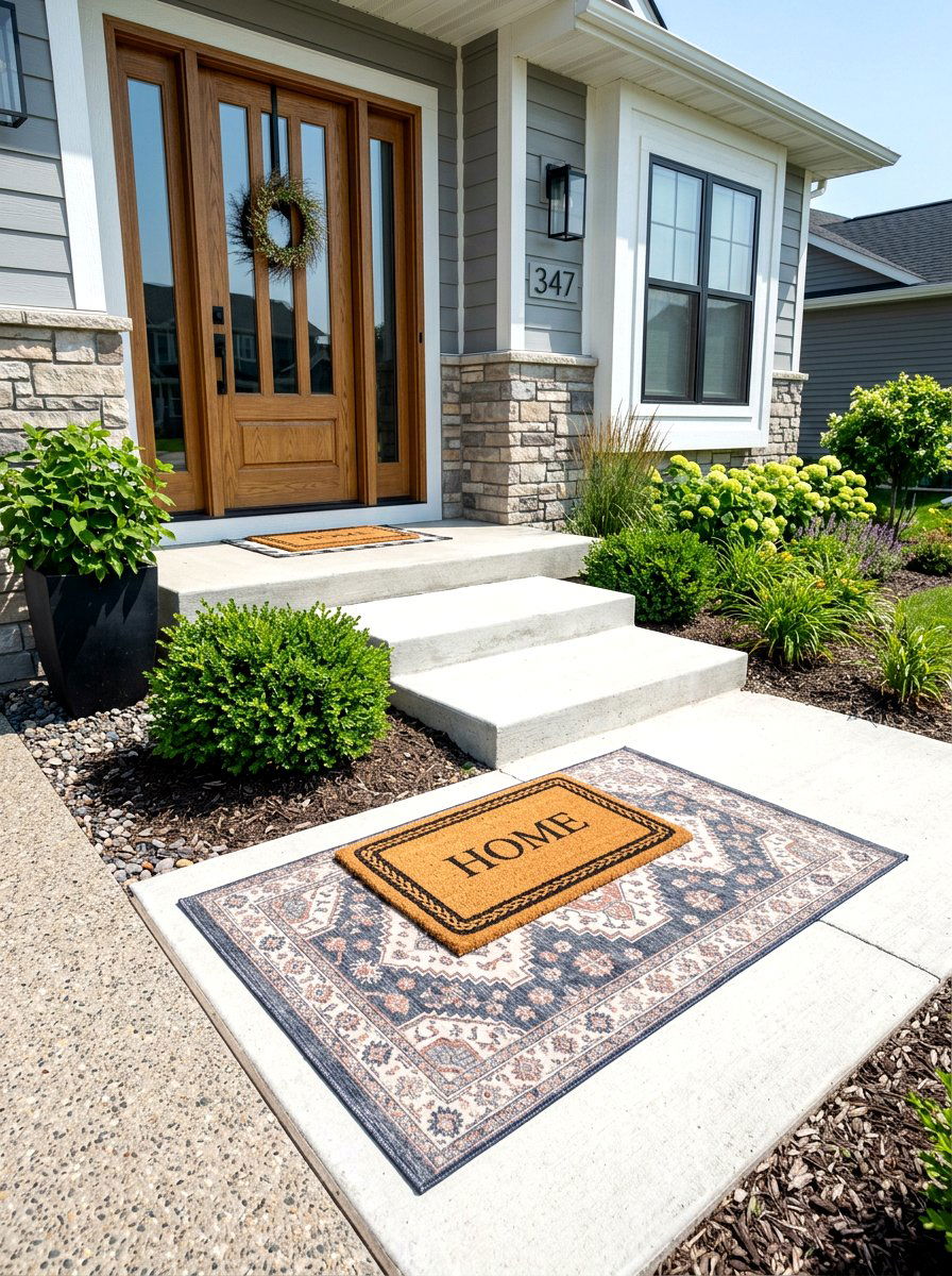 Layered Door Mats - 25 Spring Cheap Decor Ideas