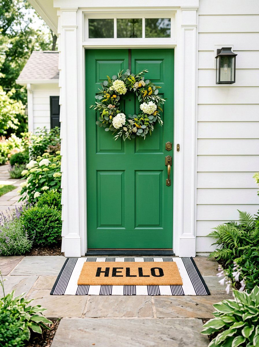 Layered Doormat Style - 25 Spring Front Door Decor Ideas