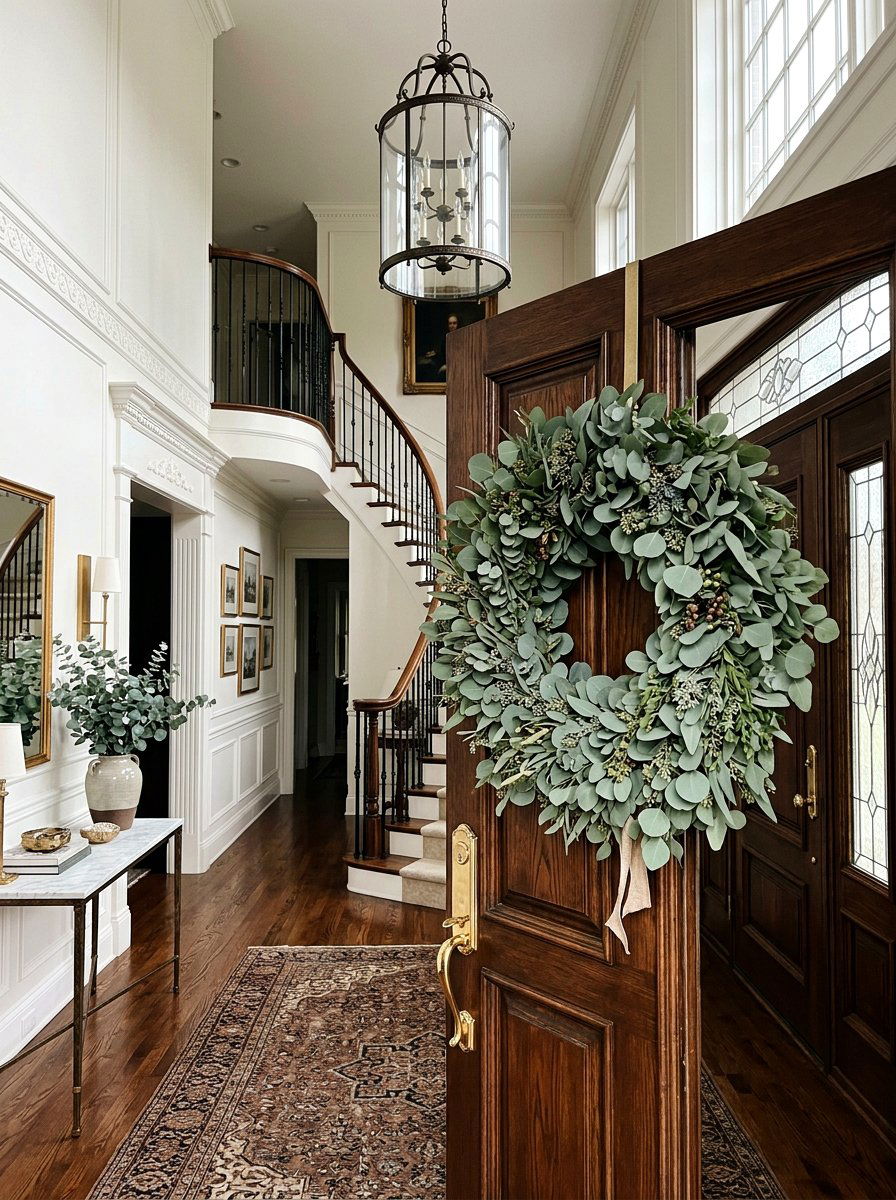Layered Eucalyptus Wreath - 25 Spring Eucalyptus Wreath Ideas