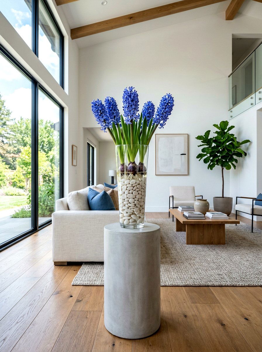 Layered Hyacinth Bulb Arrangement - 25 Spring Hyacinth Arrangement Ideas