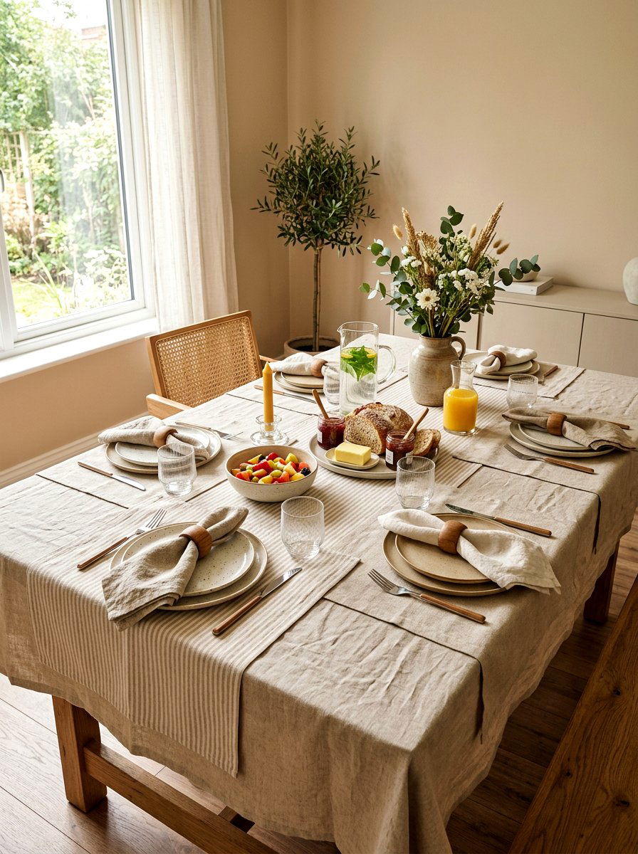 Layered Linen Brunch - 25 Spring Mother's Day Brunch Ideas