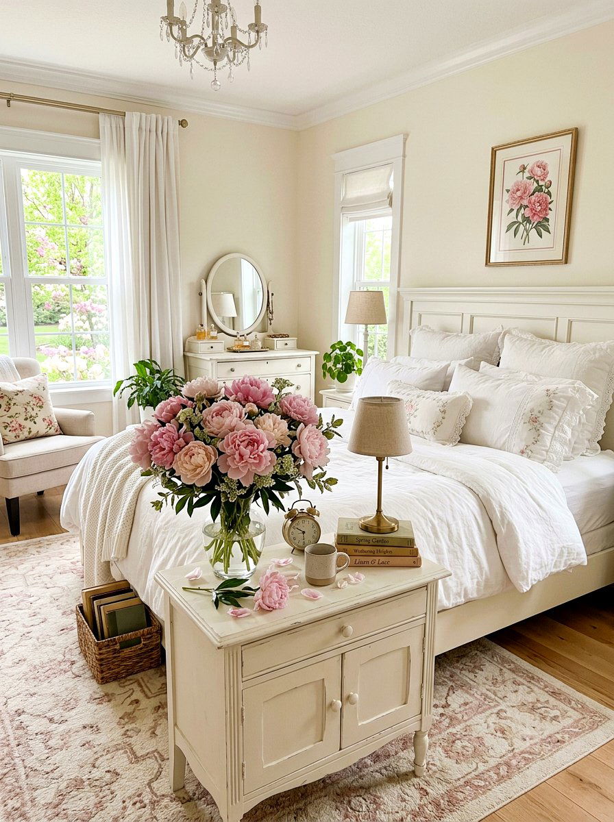 Layered Linen Runner - 25 Spring Side Table Decor Ideas