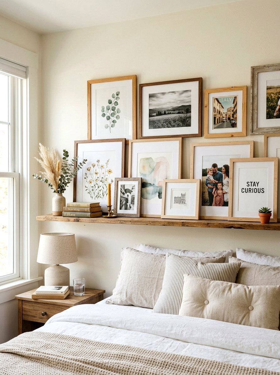 Layered Picture Frame - 25 Spring Bedroom Shelf Ideas