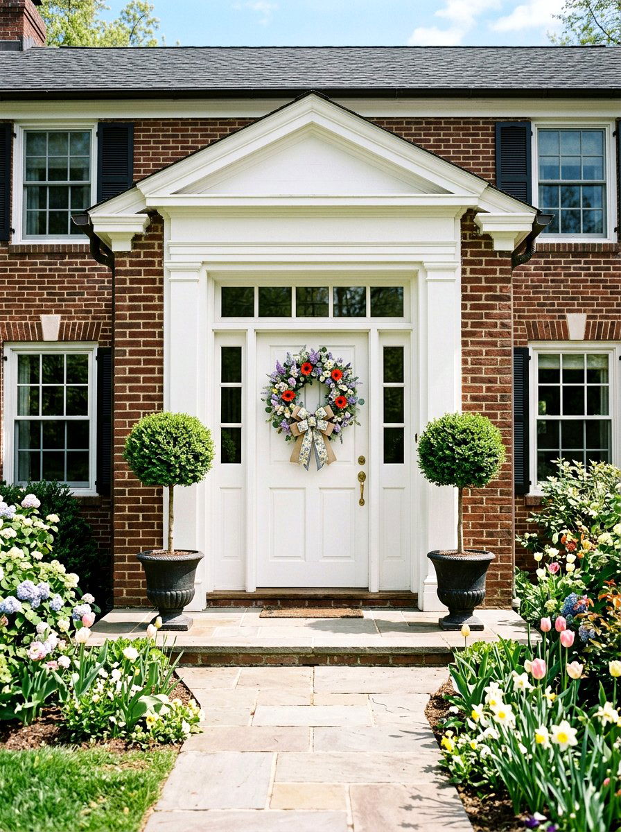 Layered Ribbon Wreath - 25 Spring Wildflower Wreath Ideas