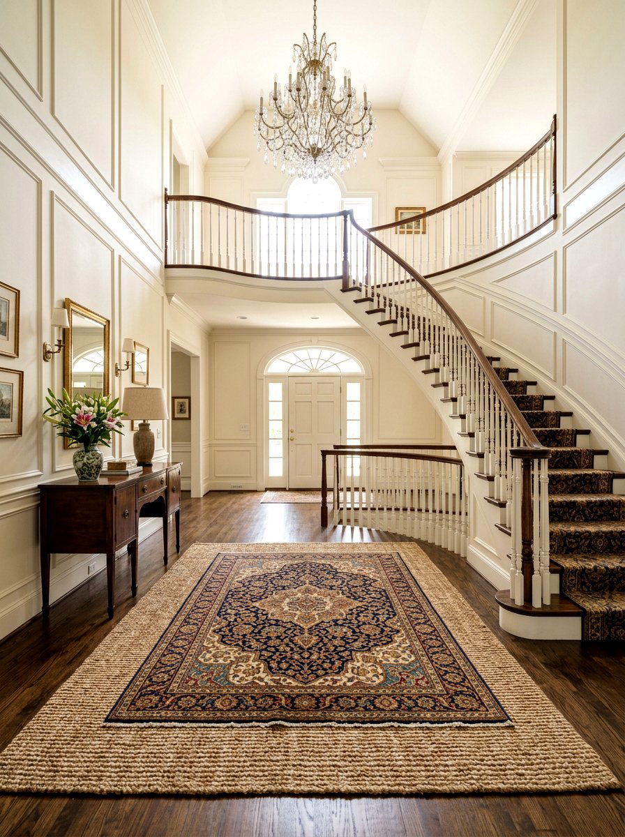 Layered Rug Foyer - 25 Spring Rug Ideas