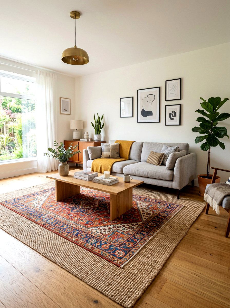 Layered Rug Look - 25 Spring Boho Decor Ideas