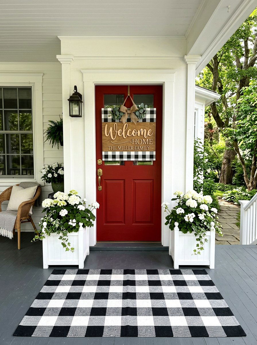 Layered Welcome Sign - 25 Spring Welcome Sign Ideas
