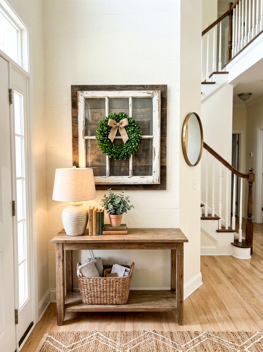 Layered Window Frame Sign - 25 Spring Farmhouse Sign Ideas