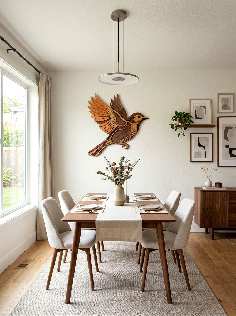 Layered Wood Bird Wall Hanging - 25 Spring Wooden Bird Ideas