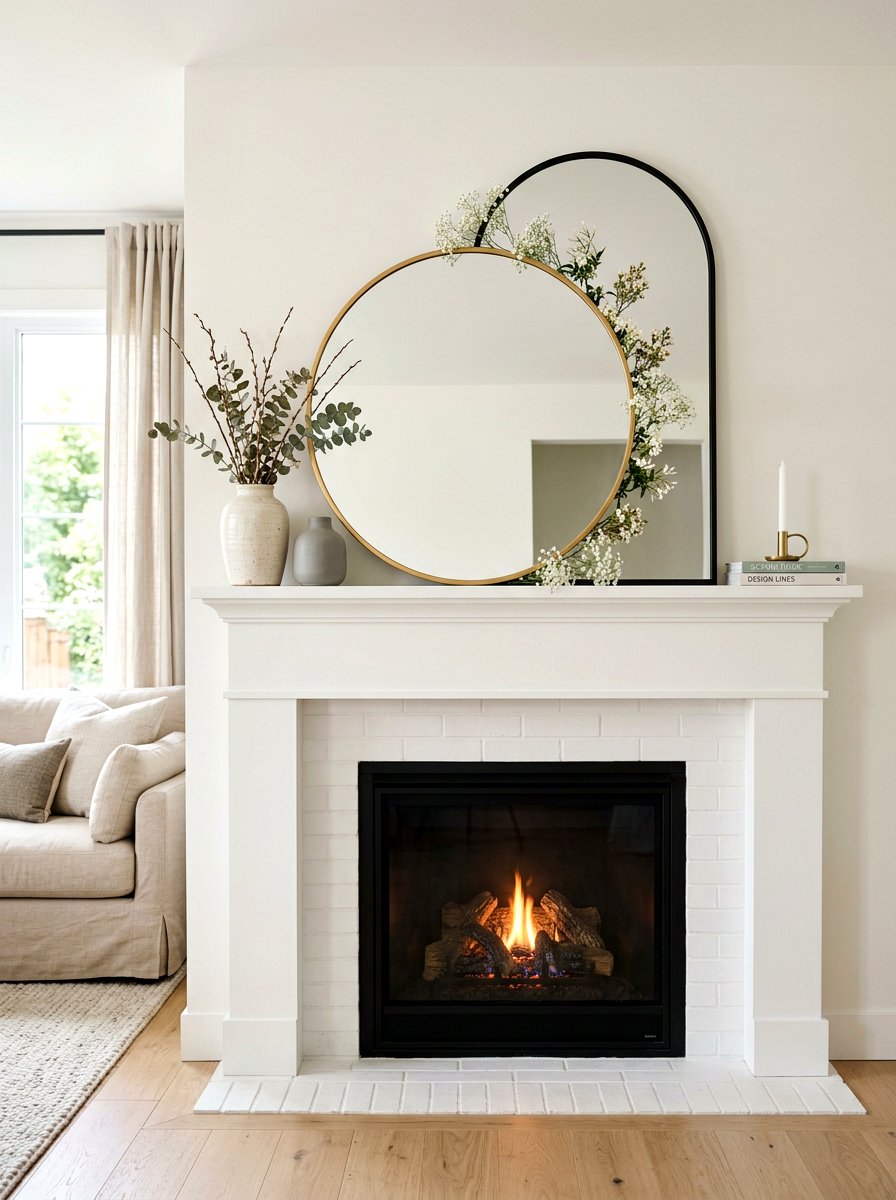Layered mirror mantel - 25 Spring Mirror Decor Ideas