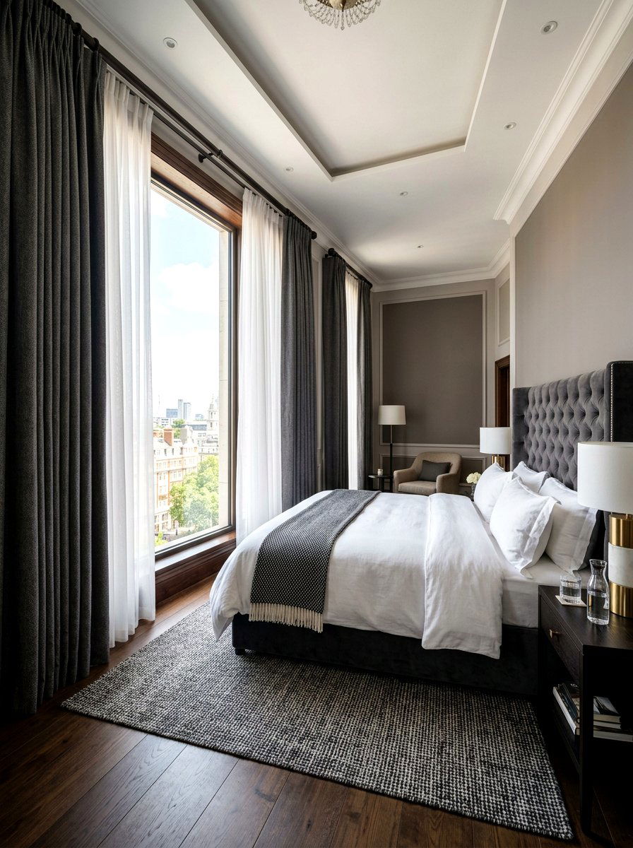 Layered sheer and blackout curtain - 25 Spring Sheer Curtain Ideas